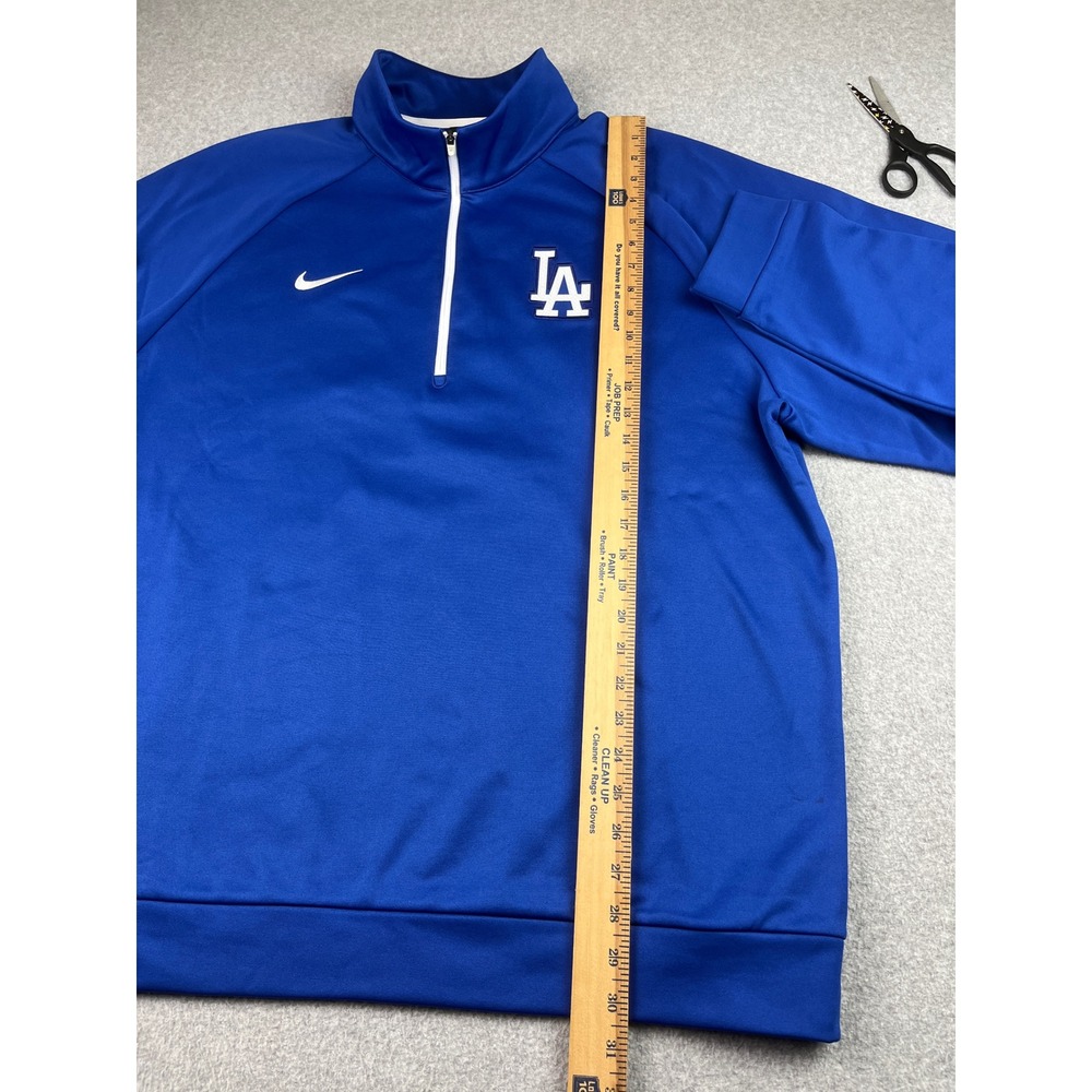 Nike Los Angeles Dodgers 1/4 Zip Pullover Mens XXL Blue MLB Dri-Fit Authentic - Picture 7 of 8